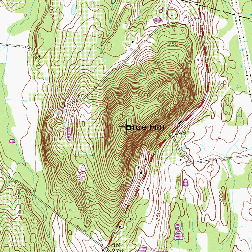 Topographic Map of Blue Hill, NY