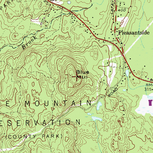 Topographic Map of Blue Mountain, NY