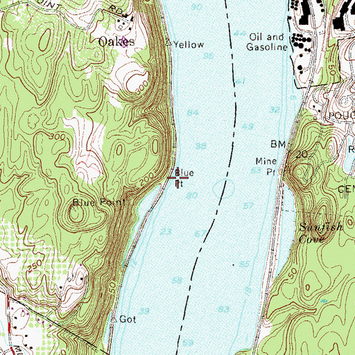 Topographic Map of Blue Point, NY