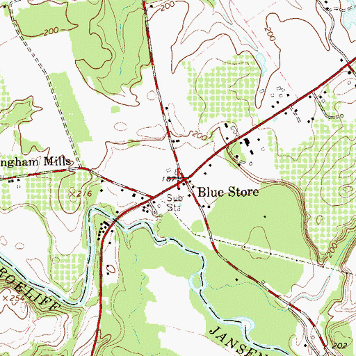 Topographic Map of Blue Store, NY