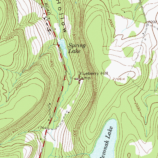 Topographic Map of Blueberry Hill Camp, NY