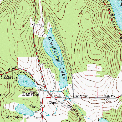 Topographic Map of Blueberry Lake, NY