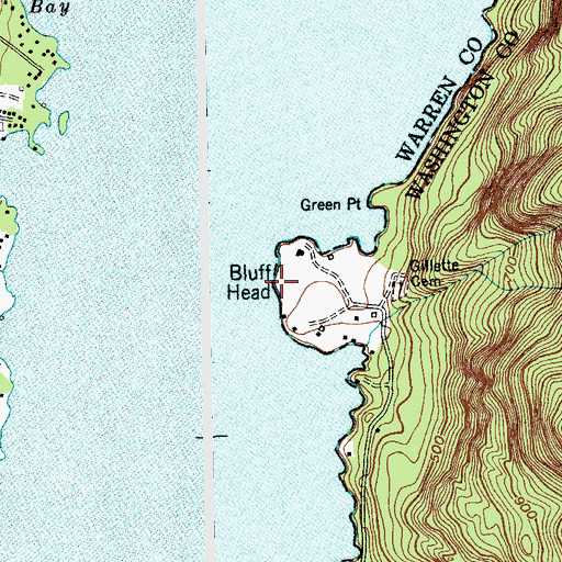 Topographic Map of Bluff Head, NY