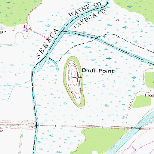 Topographic Map of Bluff Point, NY