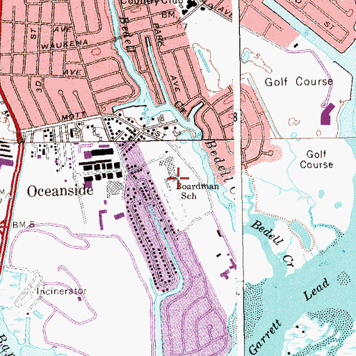 Topographic Map of School 9E - Boardman Elementary School, NY