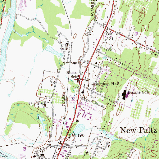 Topographic Map of Boces School, NY