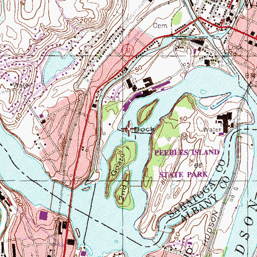 Topographic Map of Bock Island, NY