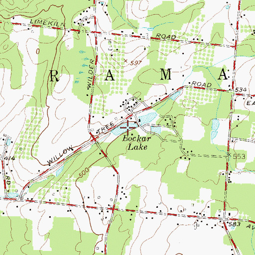 Topographic Map of Bockar Lake, NY