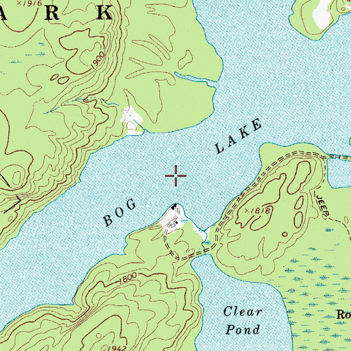 Topographic Map of Bog Lake, NY