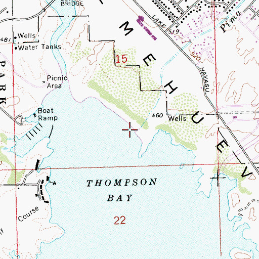 Topographic Map of Pima Wash, AZ