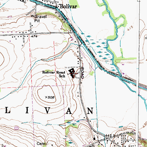 Topographic Map of Bolivar Road Elementary School, NY