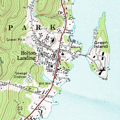 Topographic Map of Bolton Landing, NY
