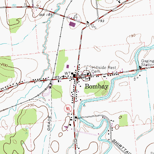 Topographic Map of Bombay, NY
