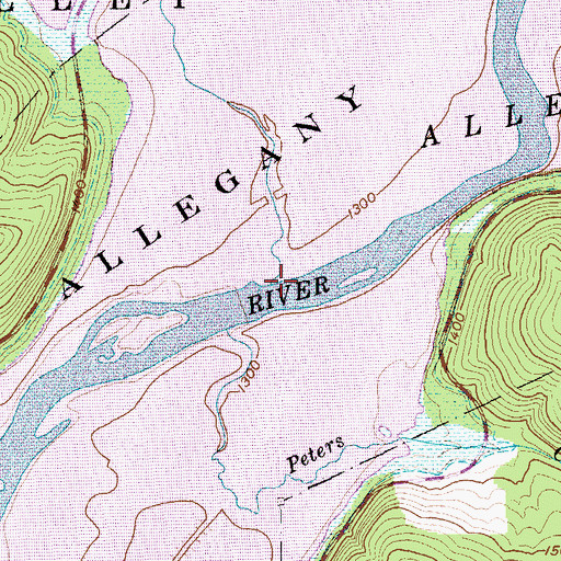 Topographic Map of Bone Run, NY