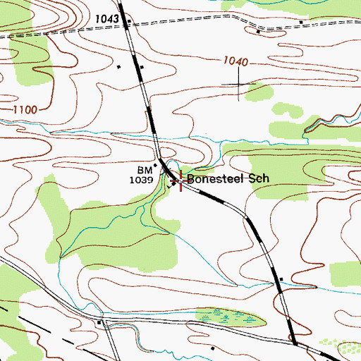 Topographic Map of Bonesteel School (historical), NY