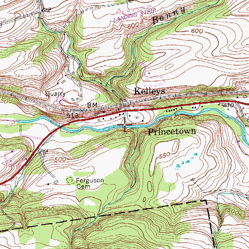 Topographic Map of Bonny Brook, NY