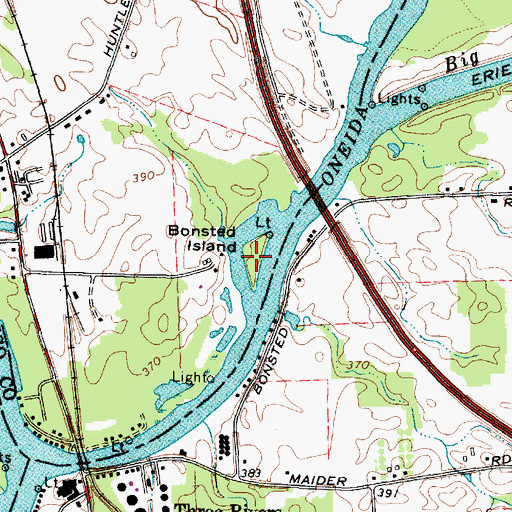 Topographic Map of Bonsted Island, NY