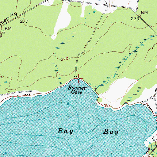 Topographic Map of Boomer Cove, NY