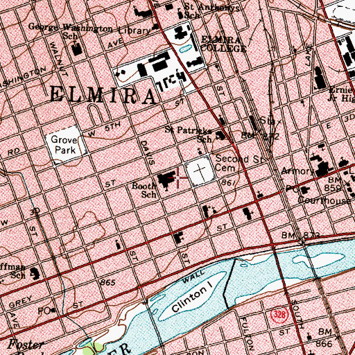 Topographic Map of Booth School, NY