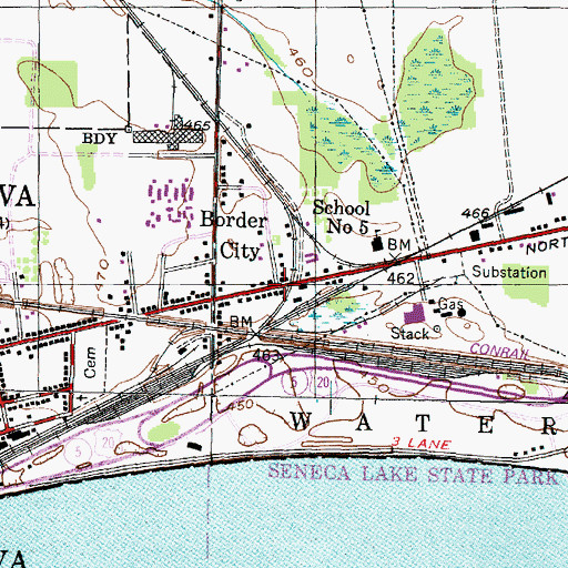 Topographic Map of Border City, NY