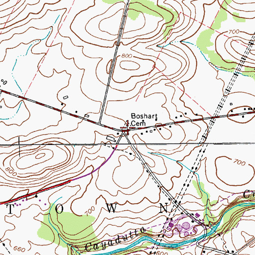 Topographic Map of Boshart Cemetery, NY