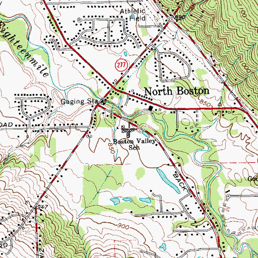 Topographic Map of Boston Valley Elementary School, NY