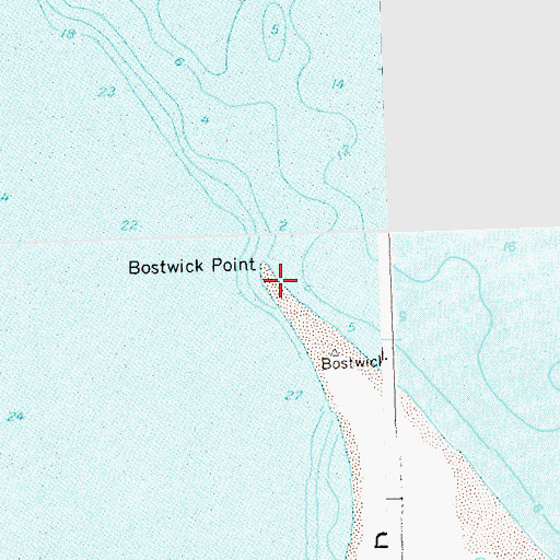 Topographic Map of Bostwick Point, NY