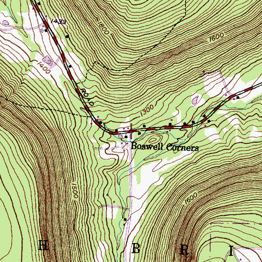 Topographic Map of Boswell Corners, NY