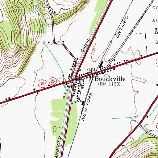 Topographic Map of Bouckville, NY