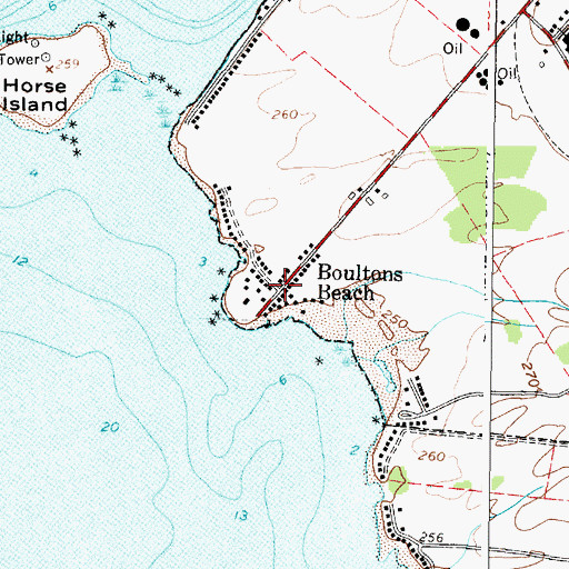 Topographic Map of Boultons Beach, NY