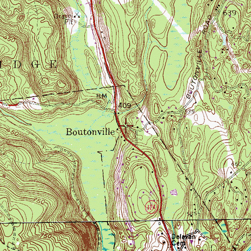 Topographic Map of Boutonville, NY