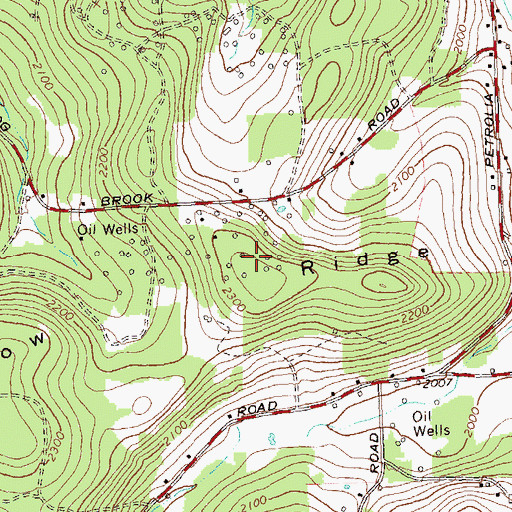 Topographic Map of Bow Ridge, NY