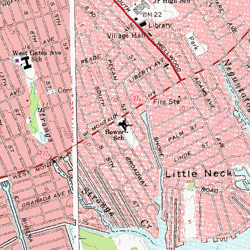 Topographic Map of Edward W Bower School, NY