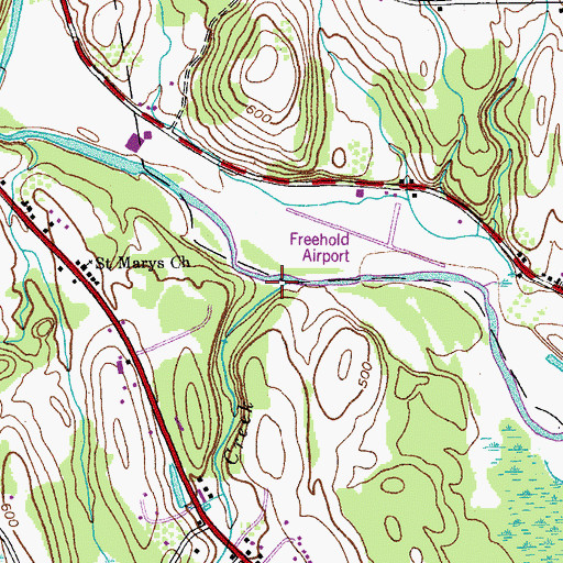 Topographic Map of Bowery Creek, NY