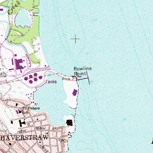 Topographic Map of Bowline Point, NY