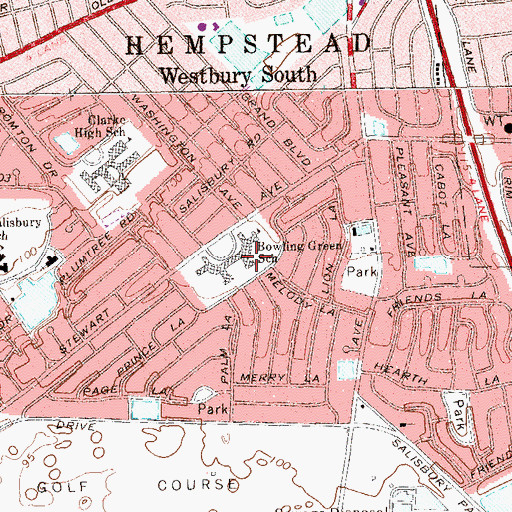 Topographic Map of Bowling Green School, NY