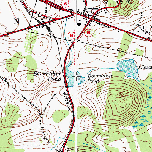Topographic Map of Bowmaker Pond, NY