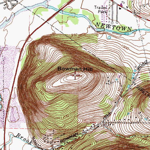 Topographic Map of Bowman Hill, NY