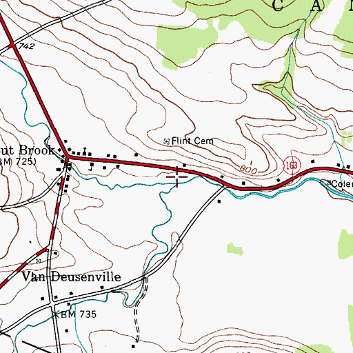 Topographic Map of Bowmans Creek, NY