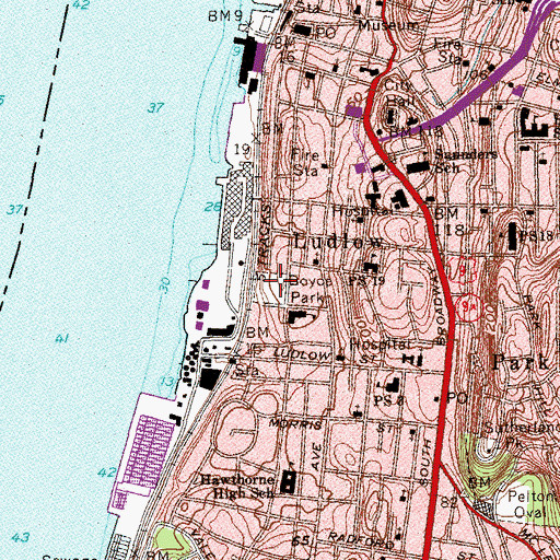 Topographic Map of Anthony O'Boyle Memorial Park, NY