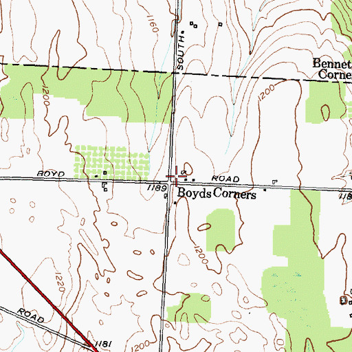 Topographic Map of Boyds Corners, NY
