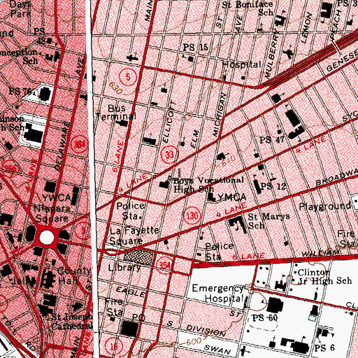 Topographic Map of Enterprise Charter School, NY