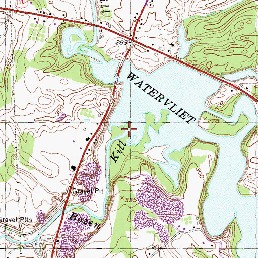 Topographic Map of Bozen Kill, NY