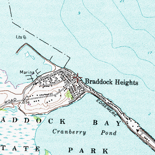 Topographic Map of Braddock Heights, NY