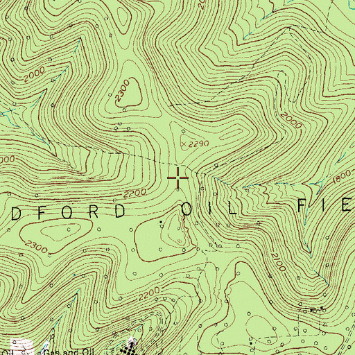 Topographic Map of Bradford Oil Field, NY