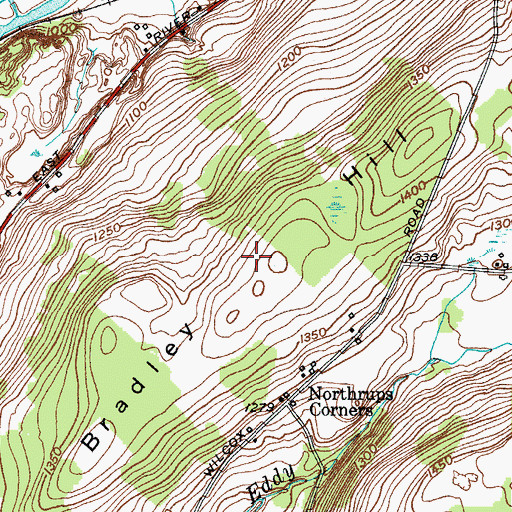Topographic Map of Bradley Hill, NY