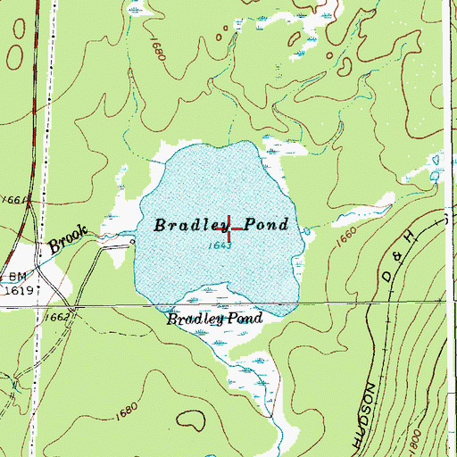 Topographic Map of Bradley Pond, NY
