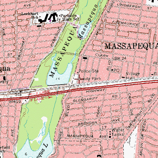 Topographic Map of Brady Park, NY