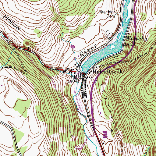 Topographic Map of Bragg Hollow, NY