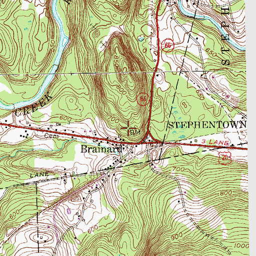 Topographic Map of Brainard, NY